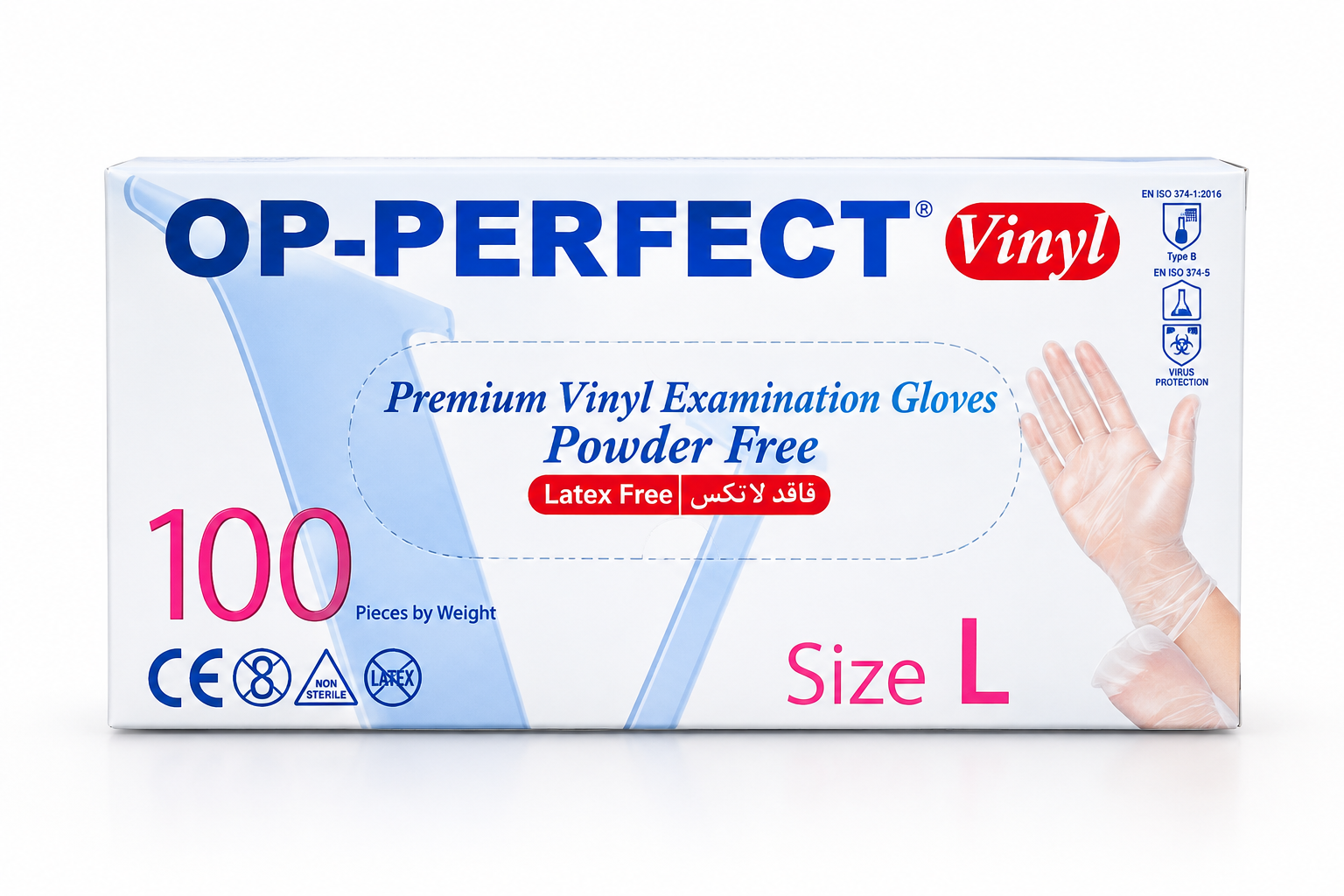 دستکش وینیل OP-PERFECT سایز L